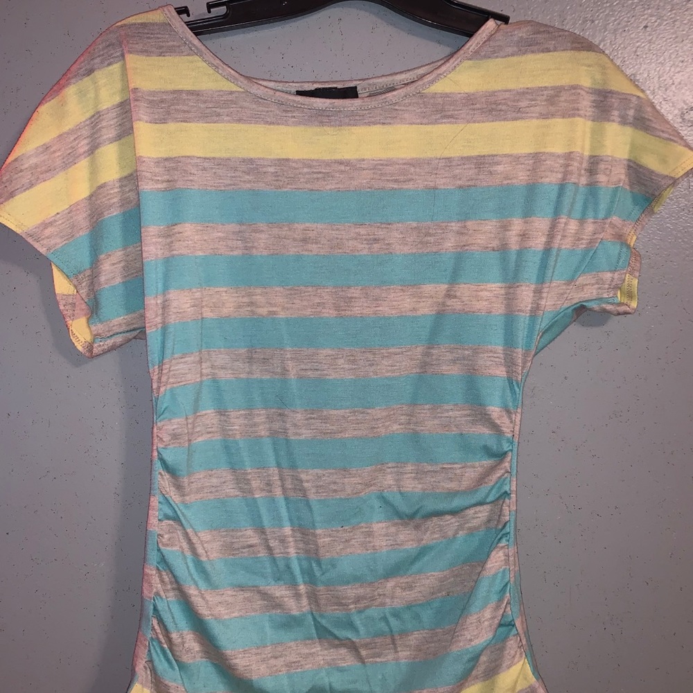 Yellow and blue blouse